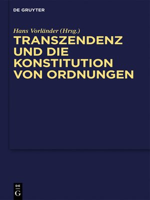cover image of Transzendenz und die Konstitution von Ordnungen